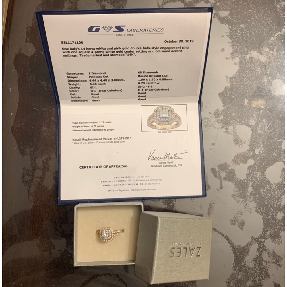 Zales white/pink gold diamond ring